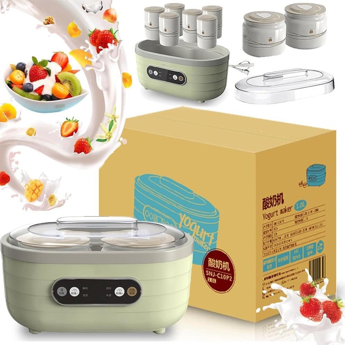 Yoghurtmachine - Fermentatieapparaat - Gezond Eten - Instelbare Temperatuur - 1.75 Liter Capaciteit