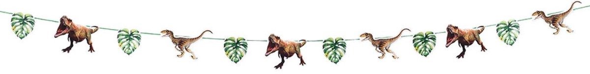 Scoby - Dino slinger - Feestslinger - Kinderdecoratie - T-Rex thema - Dino Banner - 2M - Groen
