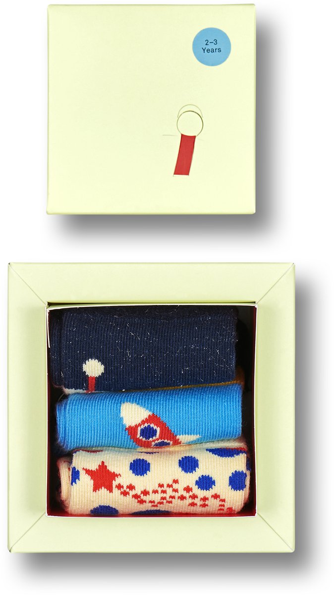 Happy Socks kids giftbox 3P sokken astronaut multi