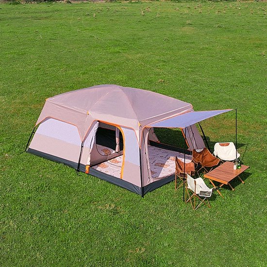 Damenzo - Kampeertent - Tent - Kamperen - Grote gezinnen - Outdoor - 2 Slaapkamers - Woonkamer - Wit van Merkloos — afbeelding 3