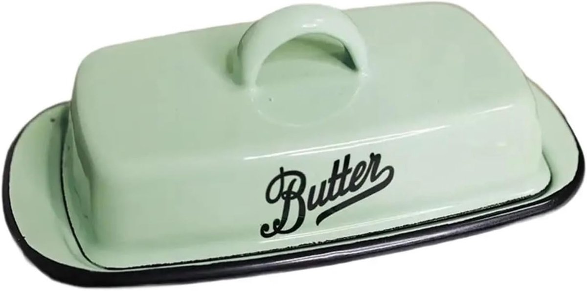 Botervloot Keramiek - Boterdoos Opslag - Keuken Tafel - Stijlvolle Aanvulling - 14x8x4cm - Groen
