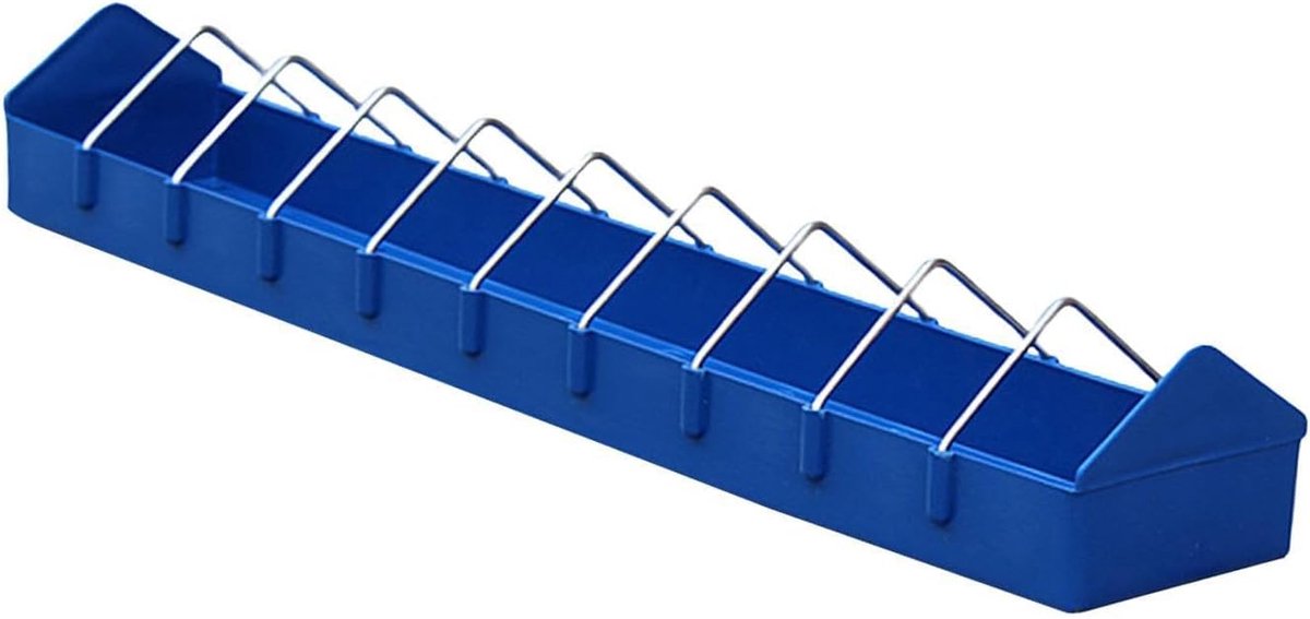 Voederbak voor dieren - Voerdispenser Kooi - Meerdere Dieren Voeren - Verwijderbare Clips - 59 x 10.5 cm