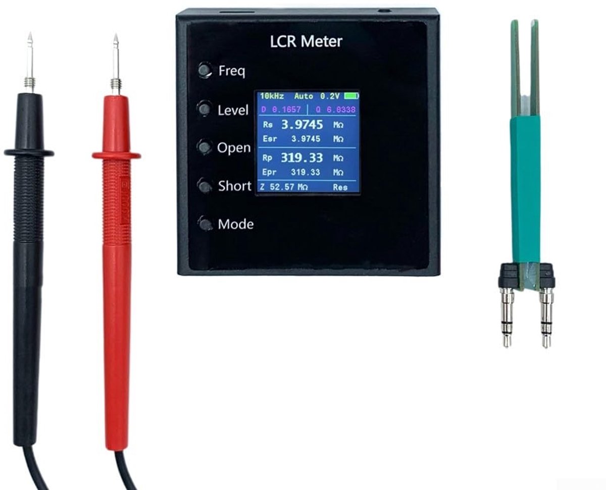 Digitale Pincet Tester - Component Analyzer - Nauwkeurig Component Testen - 154 Inch Kleurenscherm - 7x7x2 cm - Zwart
