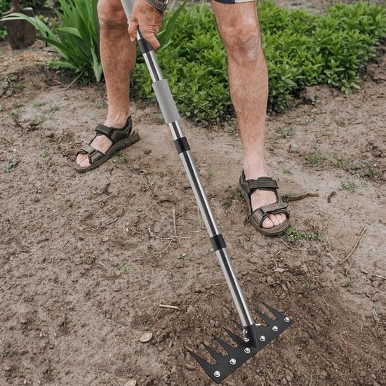 Onkruidsteker Lange Steel - Bodemverluchter Tuin - Onkruid Verwijderen - Telescopische Lengte - 45 x 18 x 7 cm — afbeelding 5
