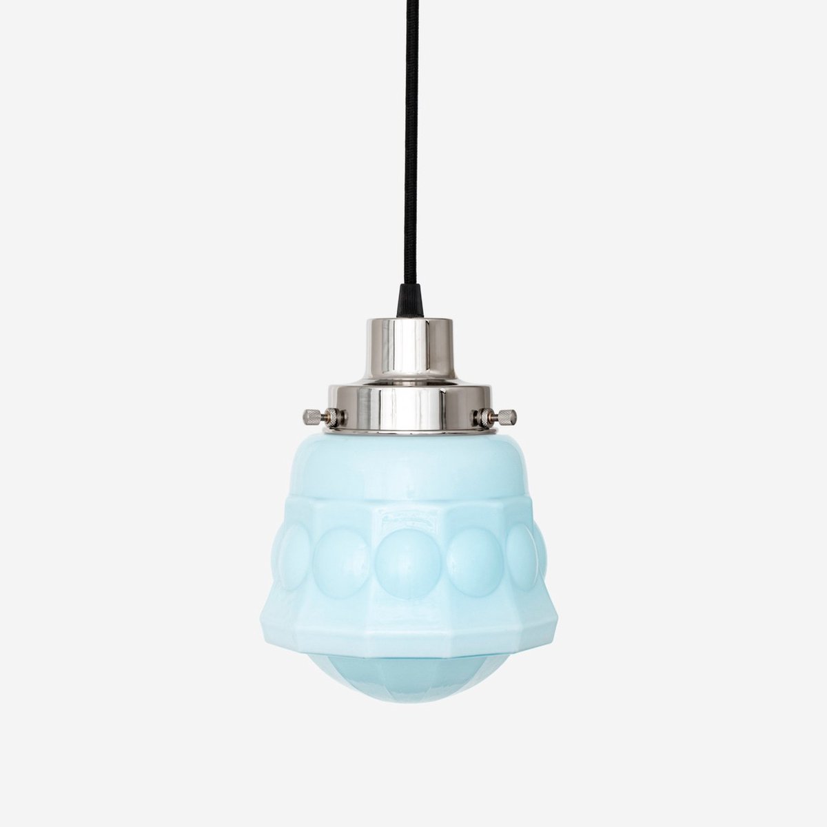 Coloured by Art Hanglamp aan snoer Weimar Misty 20's Nikkel - Art Deco Trade Zachtblauw