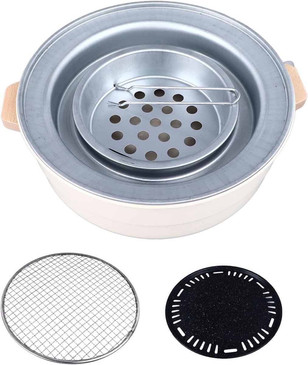 Draagbare Houtskool Grill - Kleine BBQ - Outdoor Koken - Rookloos Ontwerp - 32 x 32 x 12 cm
