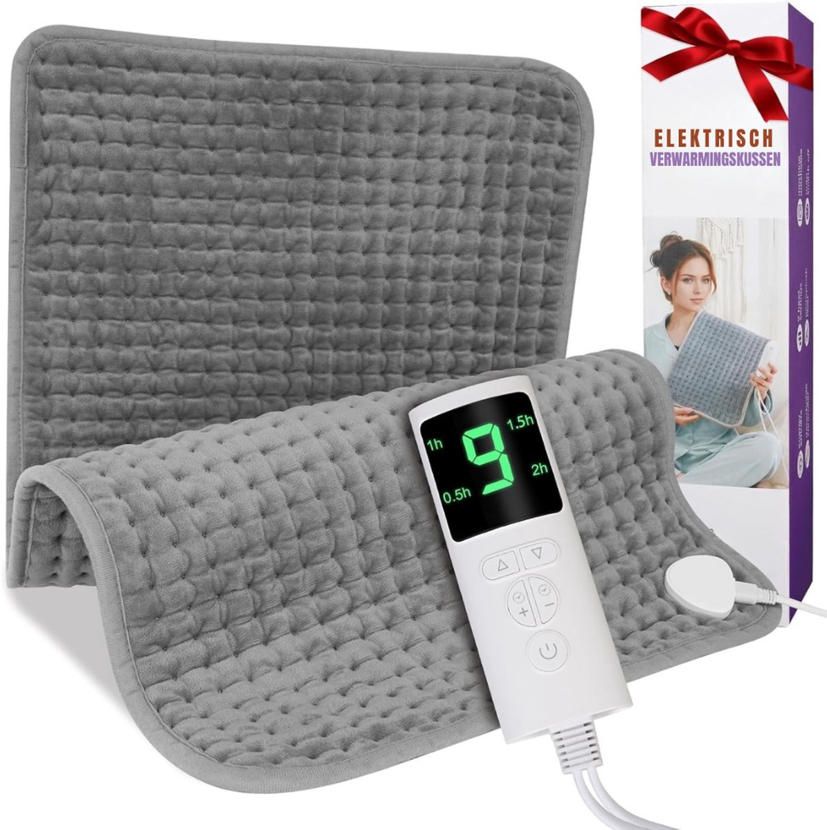 SVN Warmtekussen Elektrisch 9 Niveau's Donkergrijs 42x11x11cm - Groupe SEB - €69,95