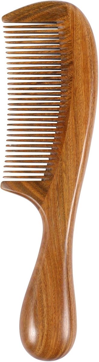 Houten Haar Kam - Fijne Tandkam - Dagelijks Gebruik - Natuurlijk Sandelhout - 214 cm - Groen
