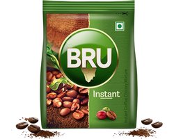Bru Instant Coffee 2 X 100g - Authentieke Indiase Oploskoffie met Rijk Aroma - Premium Mix van Koffie en Cichorei voor een Volle Smaak - Direct Oplosbare Koffiepoeder - Traditionele Indiase Filterkoffie Met Kajal Sticker