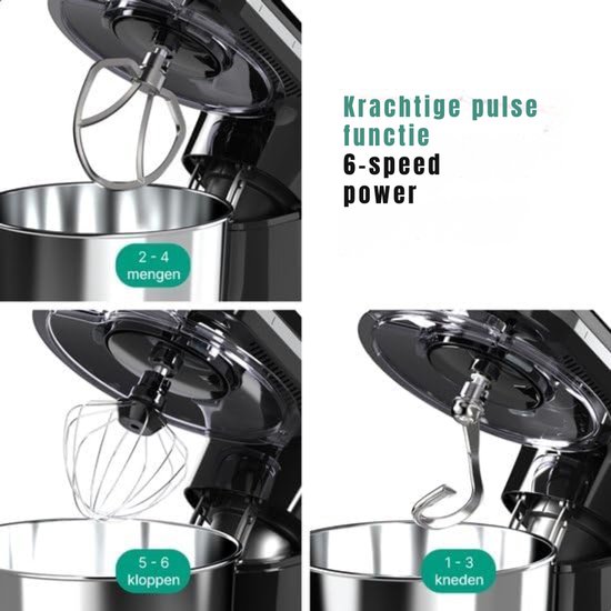 SVN® Mixer met mengkom - Mixer - Mixer met mengkom keukenmachine - Zwart -‎39cm x 24cm x 32cm van Merkloos — afbeelding 5