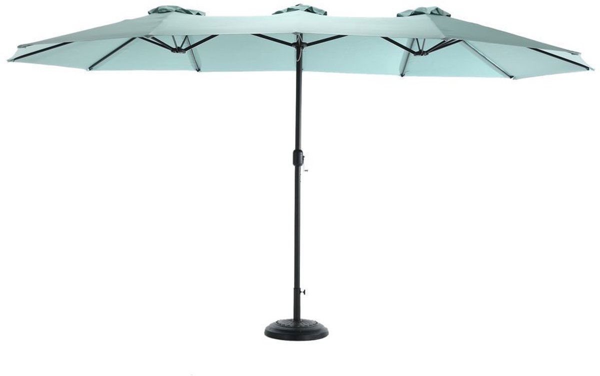 BLACKCOLORS Dubbelzijdige rechthoekige parasol van 4,5 m met slinger (lichtgroen) (zonder voet)