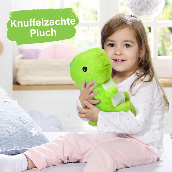 Pluche Dino - Knuffeldier Zacht - Kinderkamer Decoratie - Extra Zacht Materiaal - 30 cm Groot - Groen — afbeelding 3