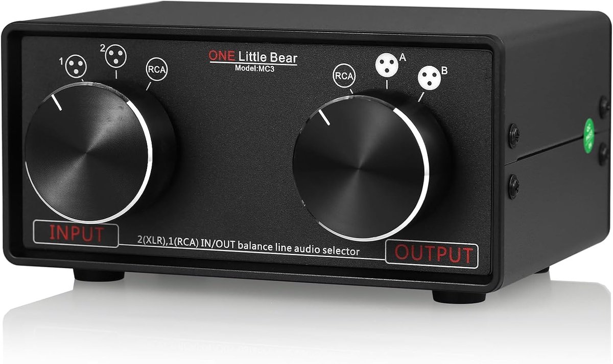 Audio Selector Box - Stereo Converter Switch - Geluid Vergelijken - 3-IN-3-OUT Connecties - Compact Formaat