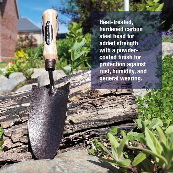 Hand Trowel - Tuinschepje - Planten en verplanten - Roestbestendige kop - 32 cm lengte - Houten handvat — afbeelding 5