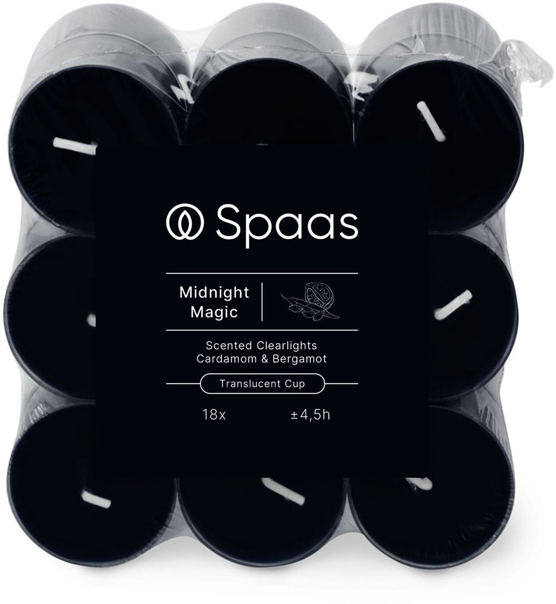 SPAAS Geurende Clearlights – Blokverpakking (18 stuks) – Midnight Magic onbekend