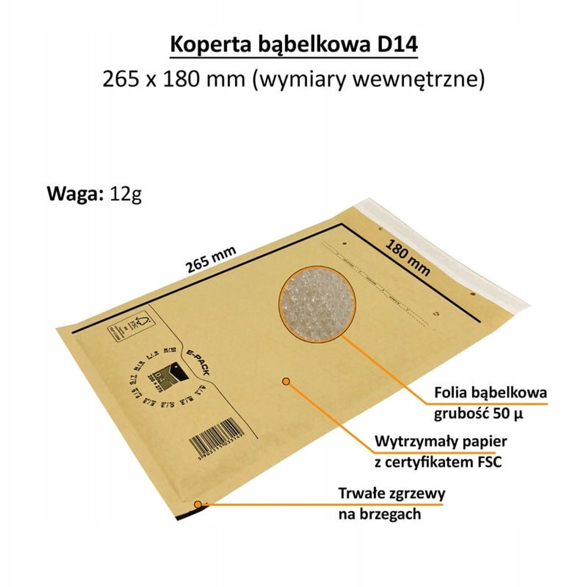 Heykapak - Bruine Bubbel Envelop - D14 - Set van 10 Stuks