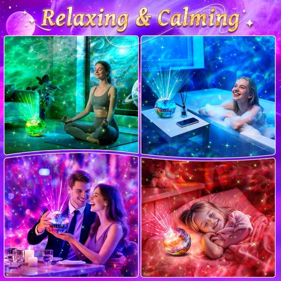 Sterrenprojector Nachtlampje - Galaxy Projector Kinderen - Slaapkamer Sfeer - 15 Kleuren Geluiden - 10 cm Diameter - Veelkleurig van Merkloos — afbeelding 3