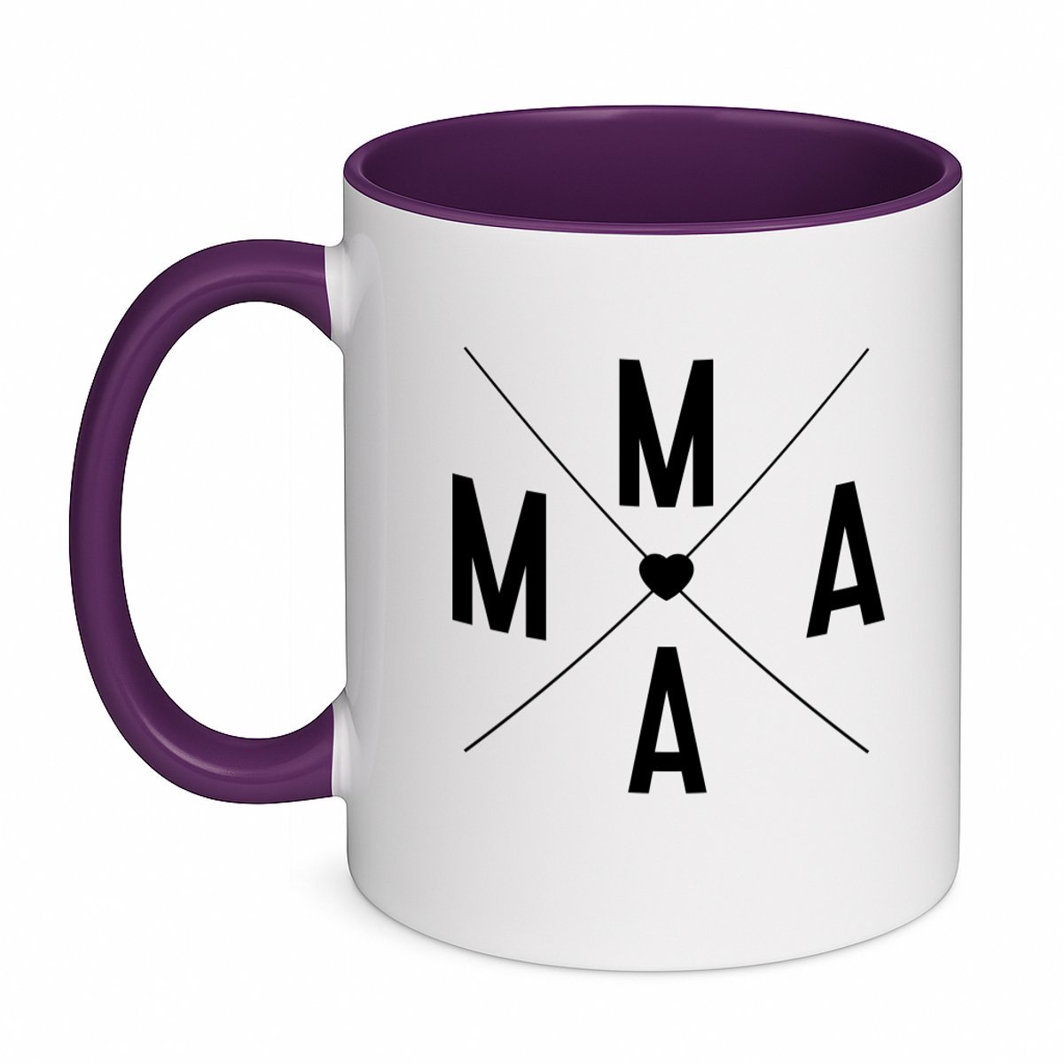 Hacebo® - Mama in zwart kompas koffiebeker paars - Mama - Liefste mama - thee mok - koffie beker - moederdag cadeautje - Cadeau voor mama - Verjaardag - Geschenk - Cadeau - Gift - koffiemok - 350 ML inhoud