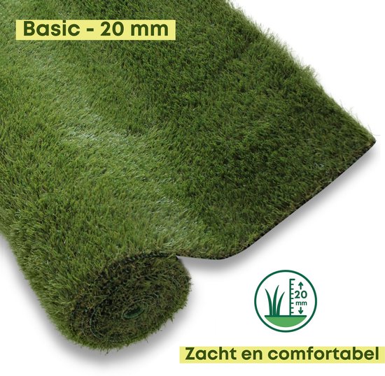 Kunstgras Tortue Verte - Tapis de Gazon - 200x500cm - 22mm - STANLEY PARK BASIC - Gazon Artificiel - Tapis de Gazon pour extérieur et intérieur - Qualité très douce et réaliste - Kunstgras pour extérieur, jardin, balcon, terrasse ou aire de jeux