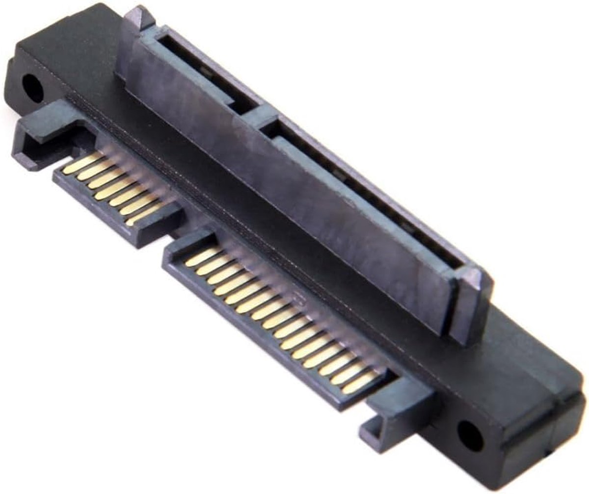 SATA Verloopstekker - Hoekige Adapter - Ruimte Besparen - 90 Graden Omhoog - 22 Pin - Zwart