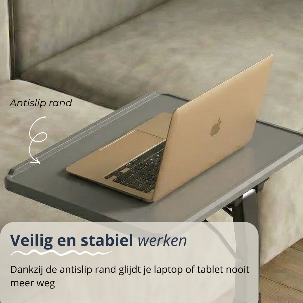 Merah Premium Bedtafel Voor Op Bed - Bijzettafel En Laptop Standaard Houtkleur Laptoptafel Verstelbaar En Inklapbaar Side Table