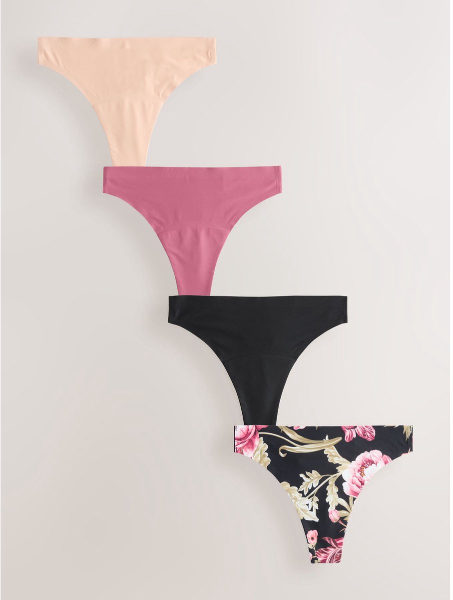 Next Set van 4 No VPL menstruatiestrings bij lichte ongesteldheid