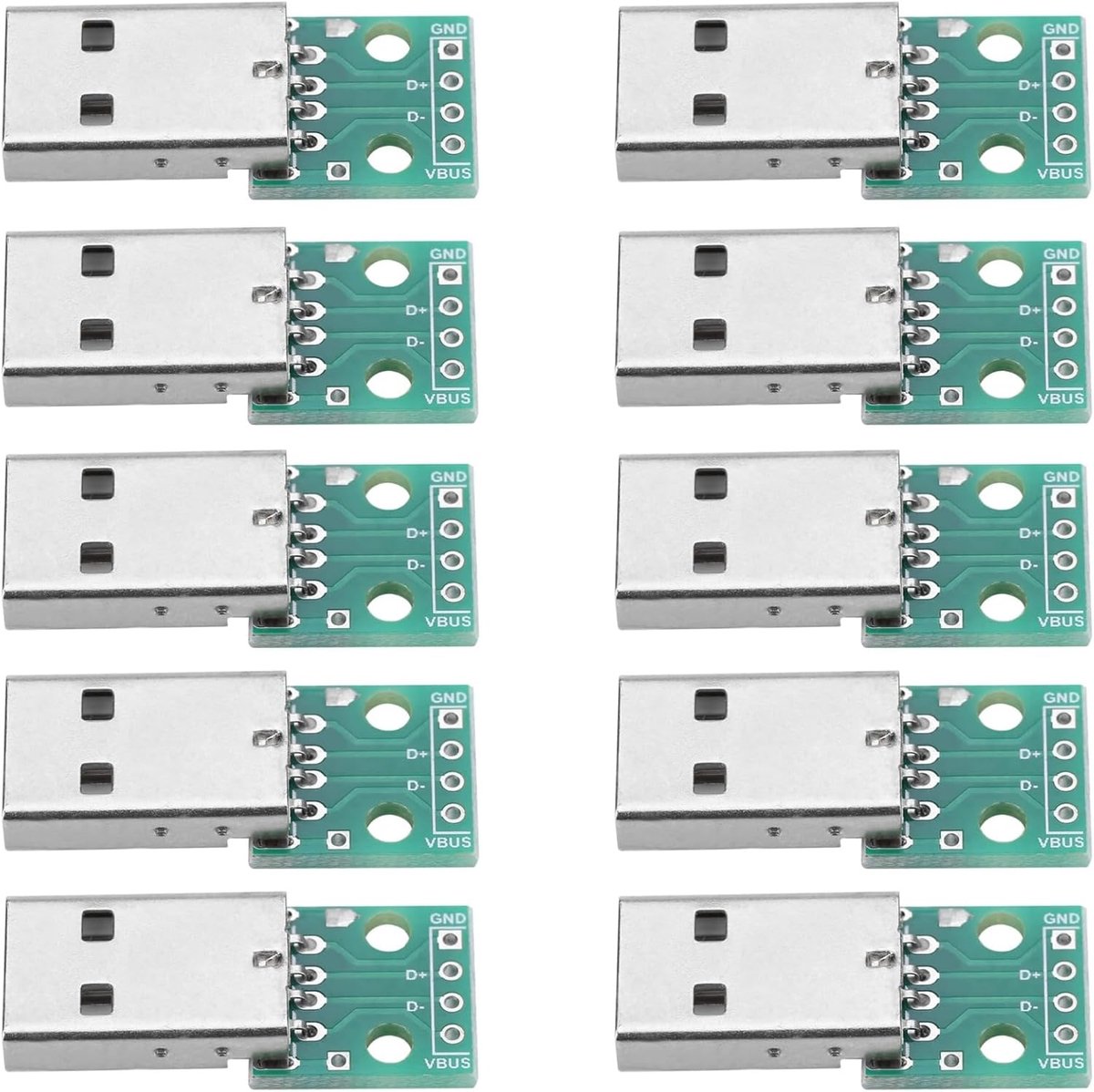 USB naar DIP Adapter - Breakout Board - DIY Elektronica - 4-Pins naar 2.54mm - 10 Stuks