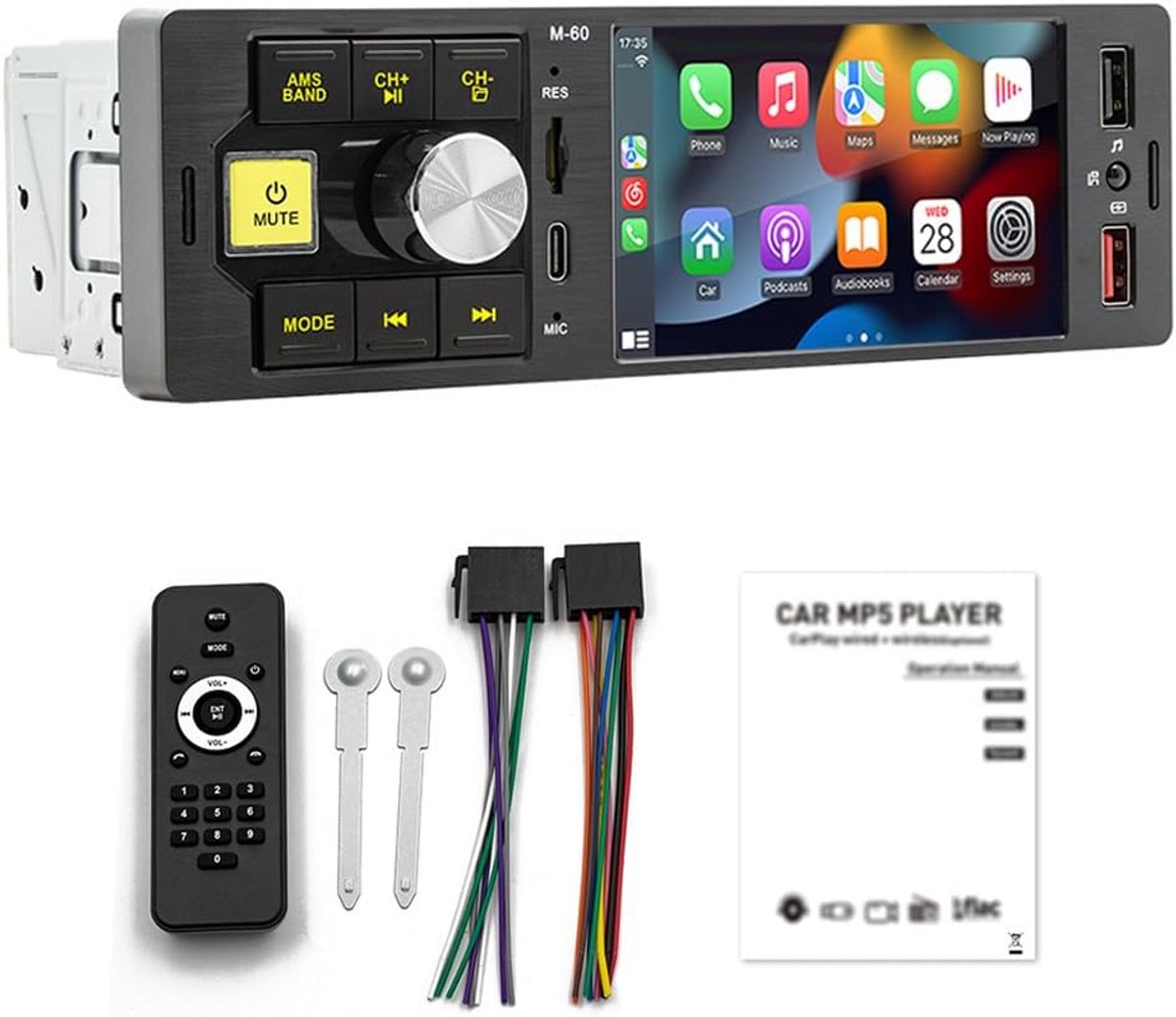 Autoradio Bluetooth - MP3 Speler - Veilig Rijden - AI Spraakbesturing - 5.1 Inch Touchscreen