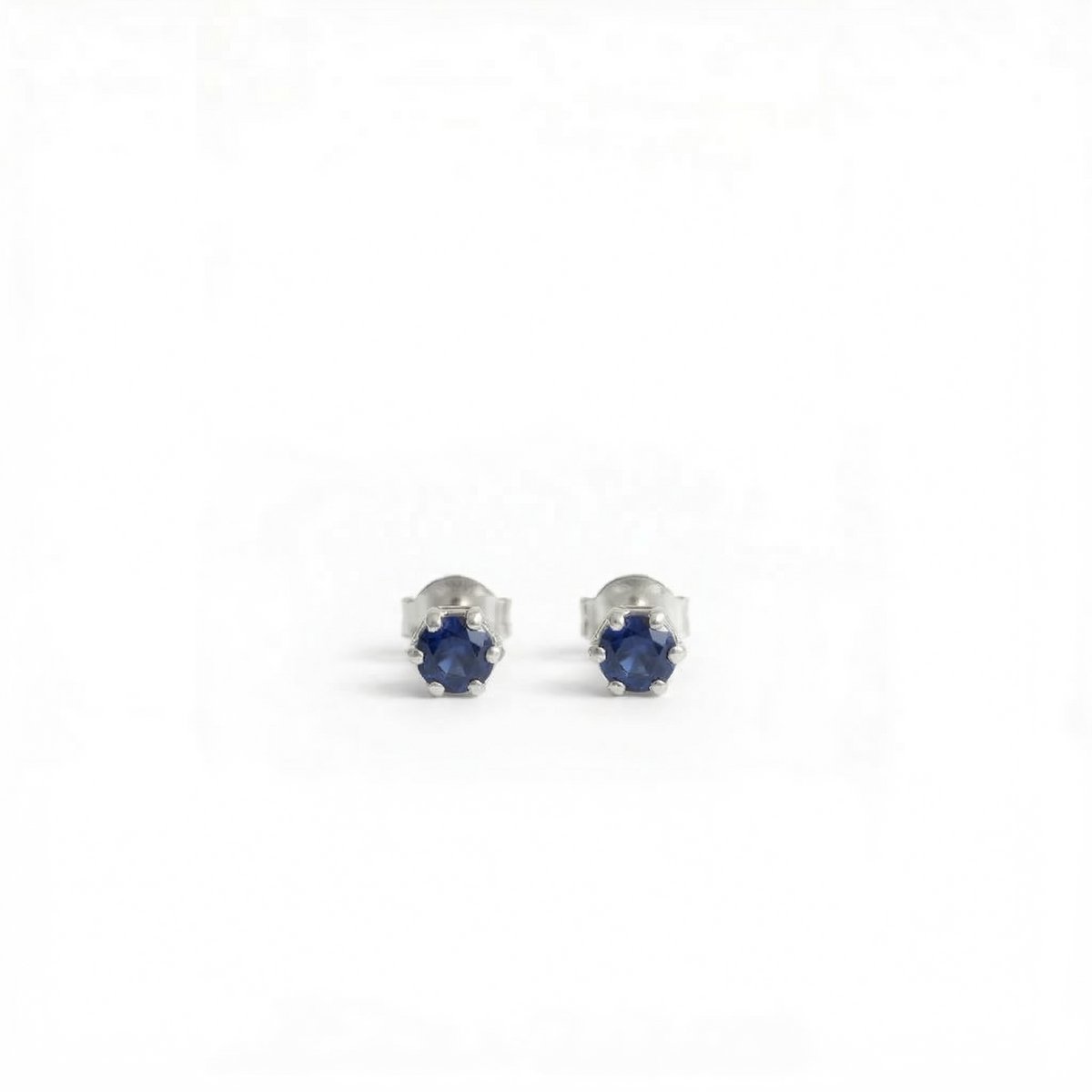 Oorknopjes Geboortesteen September Saffier Zilver | cadeau dames