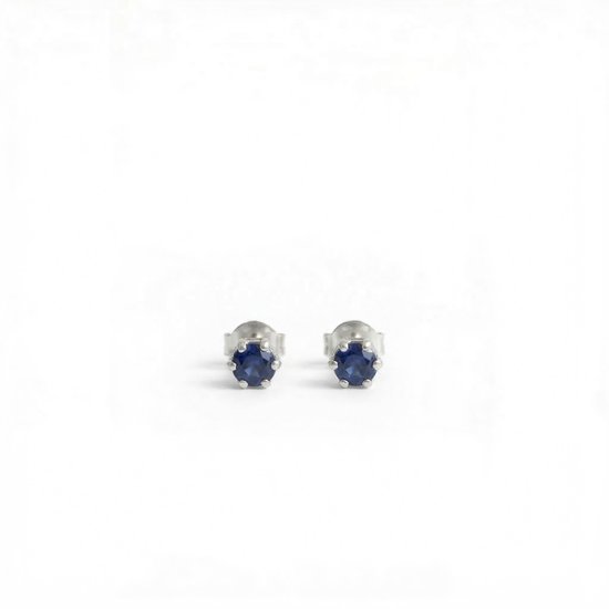 Oorknopjes Geboortesteen September Saffier Zilver | cadeau dames