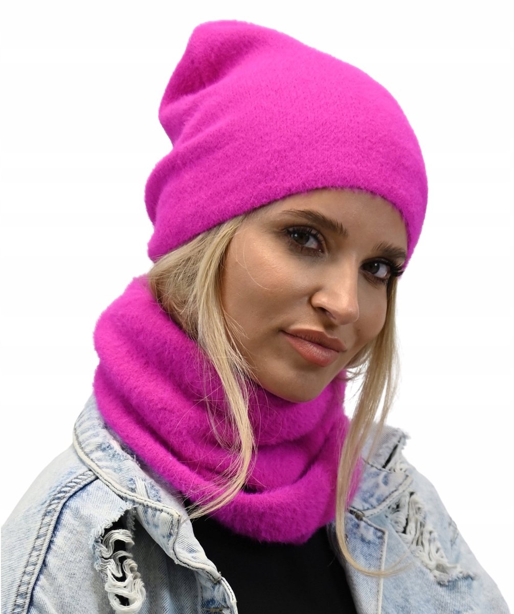 Alur Alpaka Serie - Dames Beanie en Sjaal Set - Fuchsia - Warm en Stijlvol