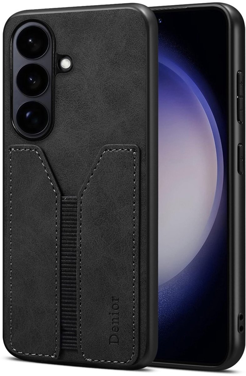 Denior Geschikt voor Samsung Galaxy S26 Plus hoesje - Backcover met kaarthouder - Zwart