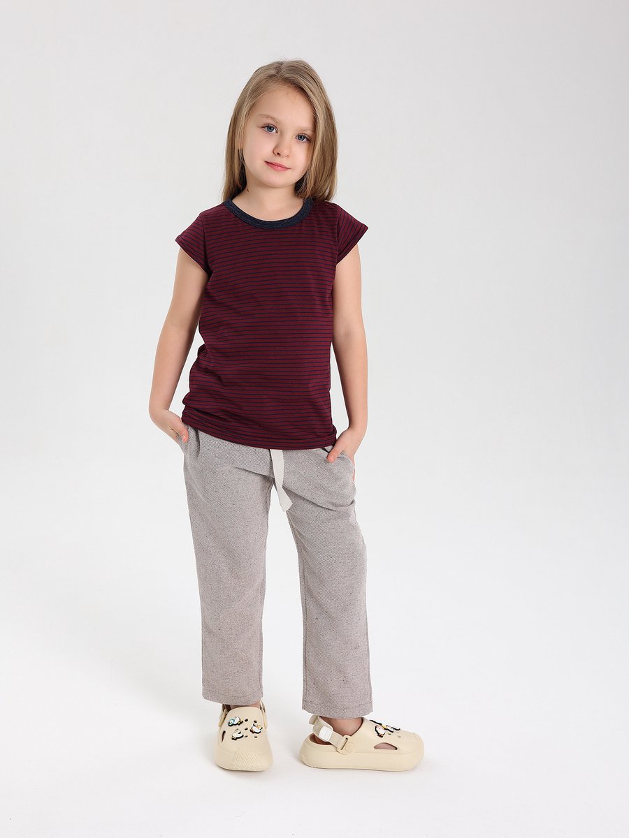 RobyKris Meisjes Broek - Katoen - Lichtbruin - Maat 116-122