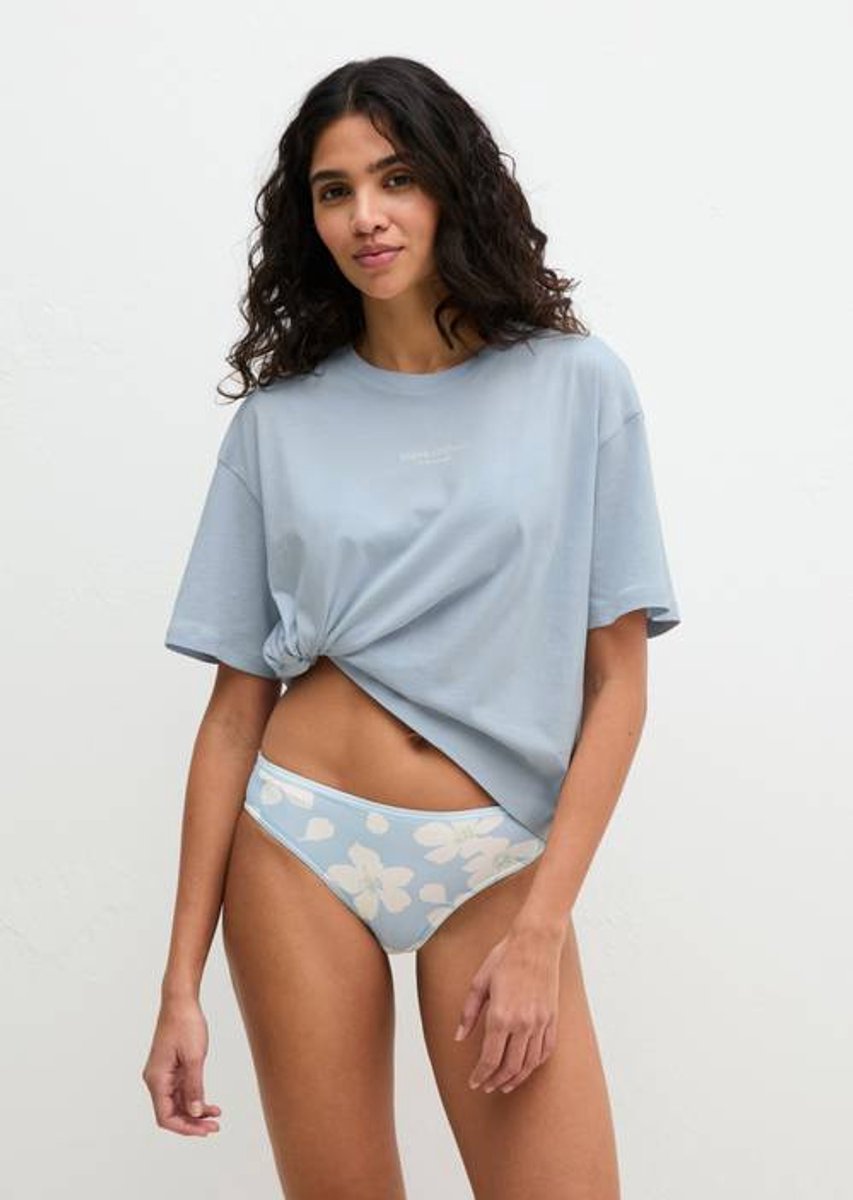 MARC O’POLO Lounge T-shirt met korte mouwen van biologisch katoenen jersey. small Blauw