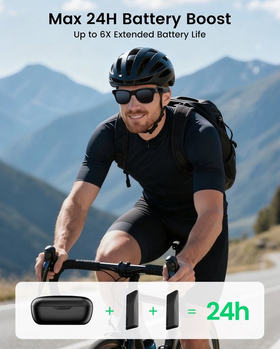 Transnovo Snap-On Powerbank 1600mAh oplader geschikt voor Ray Ban Meta Smart Glasses Gen 1 & 2 - ray ban zonnebrillen accessoires — afbeelding 2