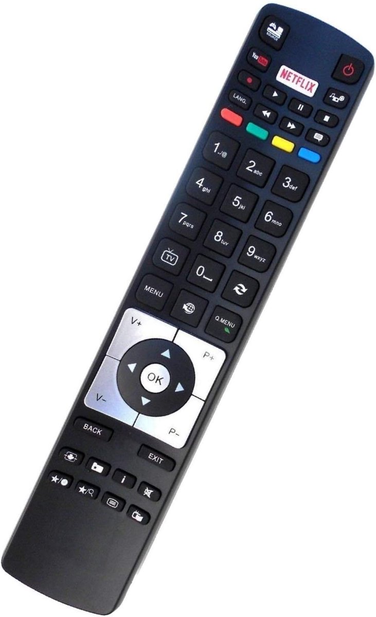 Vervangende Afstandsbediening - Universele Bediening - TV Bediening - Speciale Knoppen - 24.7 x 5.2 cm - Zwart