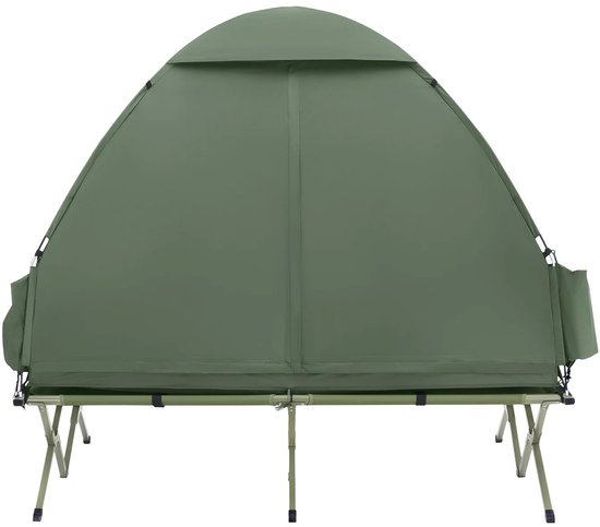 Sensova - 4-in-1 Kampeertent met Verhoogd Kampeerbed, Luchtbed, Slaapzak en Pomp - 2-Persoons Camping Tent - Waterdicht 1000mm - Inclusief Draagtas - Compact en Comfortabel Outdoor Slaapsysteem voor Reizen & Festivals van Merkloos — afbeelding 2