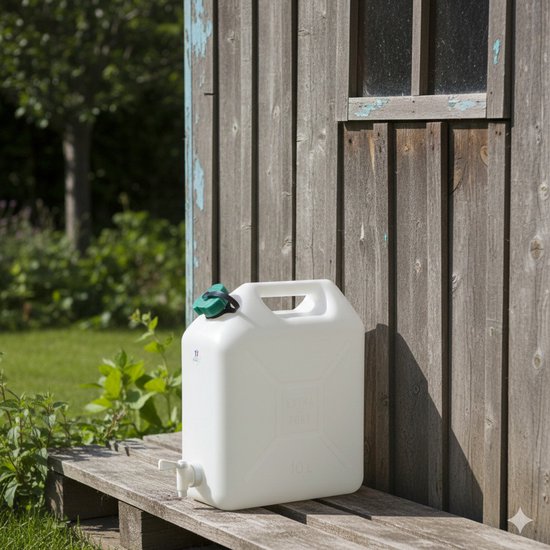Jerrycan voor water - 2x - 10 liter - Kunststof - met kraantje en dop - Camping van Luxe Campers — afbeelding 3
