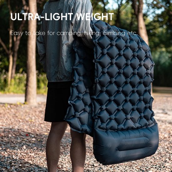 HOB Zelfopblazend Camping Matras - Slaapmat - Waterproof - Luchtbed - Kampeer Matras - 1 persoons - Draagbaar - Oprolbaar incl. Opbergtas van Merkloos — afbeelding 2