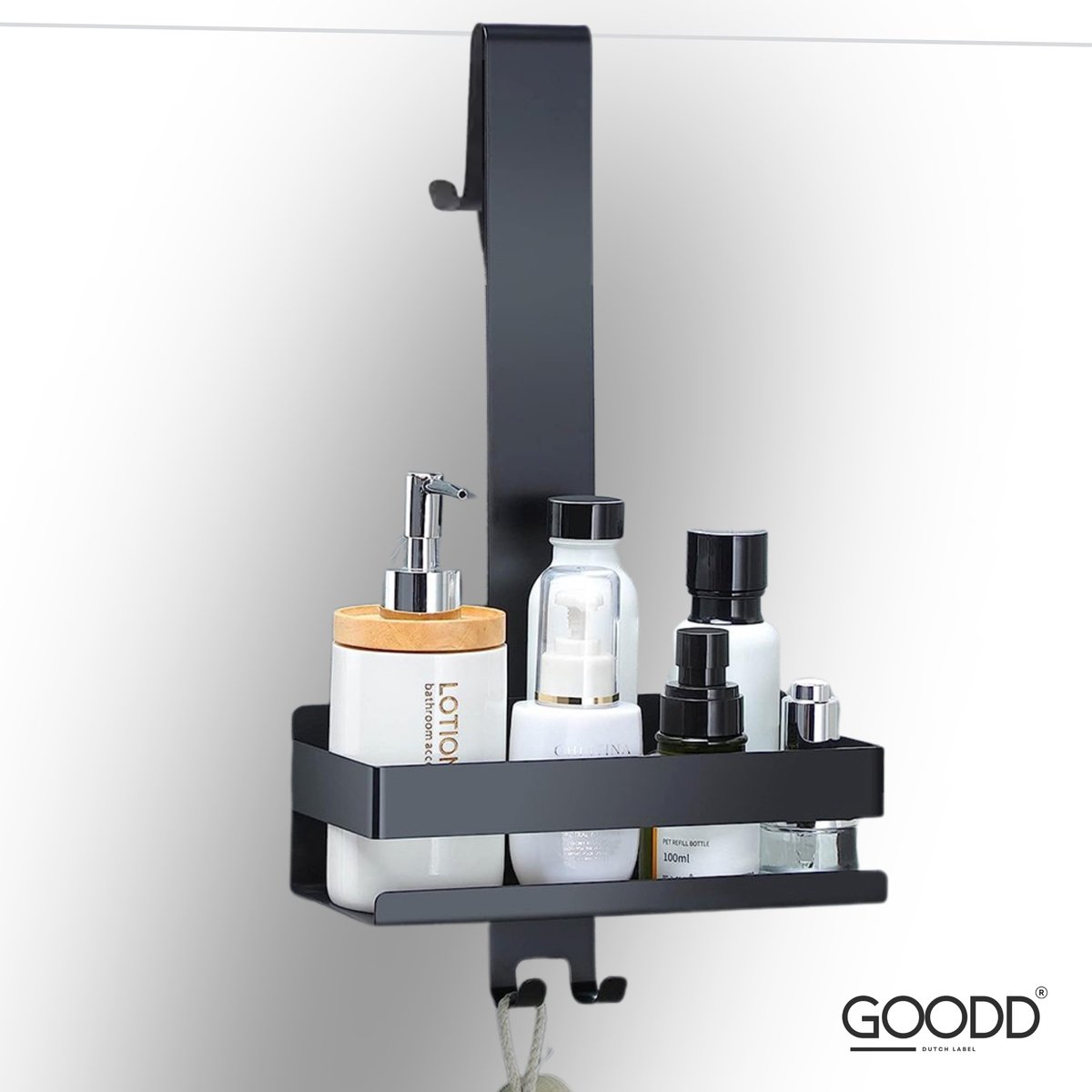 GOODD® - Doucherekjes - Doucherek hangend - Zwart - Anti kras - Rvs
