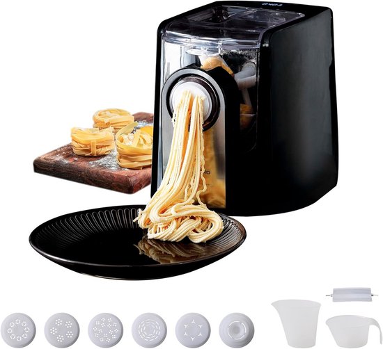 Pastamachine - Deegmaker - Verse Pasta Maken - Aluminium Constructie - 30x18x26 cm - Zwart — afbeelding 5