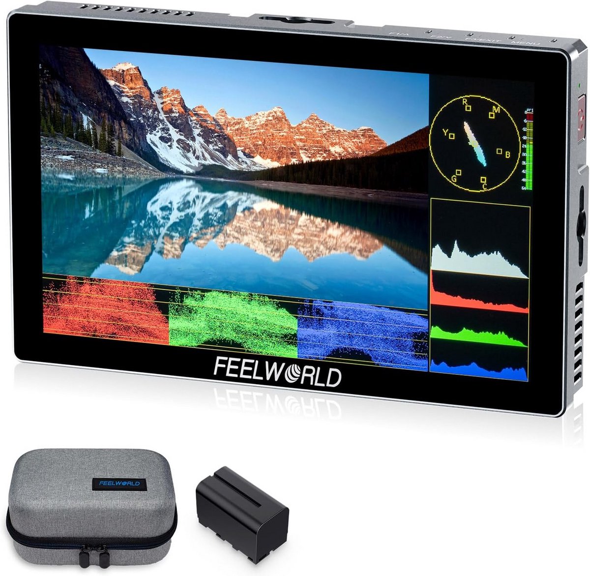 Video Field Monitor - Camera Scherm - Professionele Opnames - 1000 Nit Helderheid - 5.5 Inch Touchscreen - Zwart Aluminium