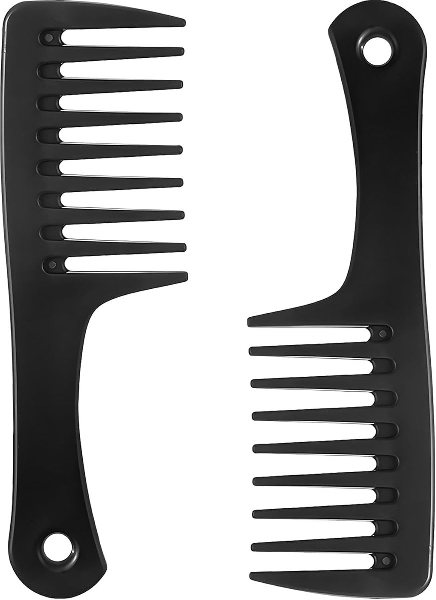 Krulkam set - Vingerstyler kam - Krullen stylen - Antistatisch koolstofvezel - Ca 16 cm - Zwart