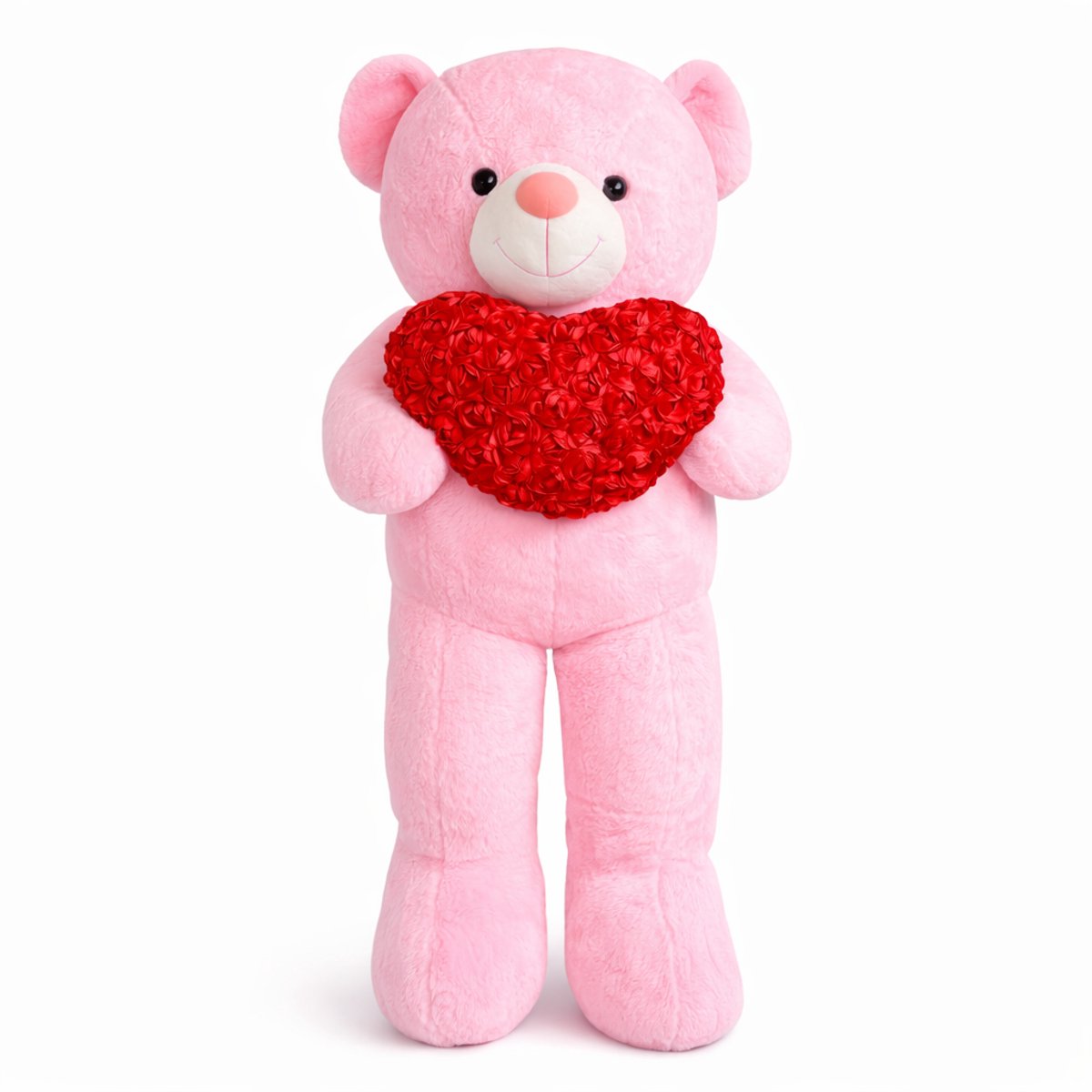 La Roselle Amsterdam - Teddy beer 135 cm met Hart – XXL Knuffelbeer Cadeau