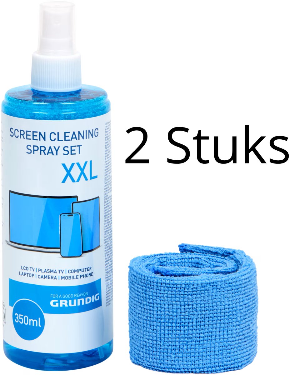 Bol.com DUOPACK | Grundig Schermreiniging Set | Screen Cleaner Kit | Schoonmaakkit voor schermen | 6 Delig | 400ml aanbieding