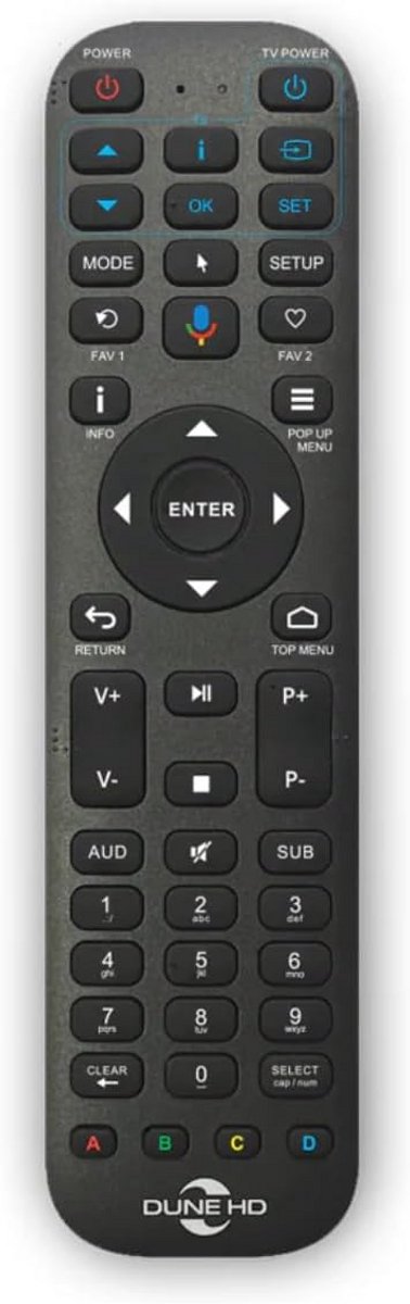 Mediaspeler Afstandsbediening - Universele Controller - Entertainment Bediening - Met Air Mouse - 18.5 x 6.6 cm - Zwart