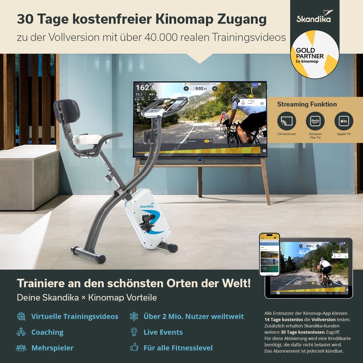 Skandika Foldaway X-2000 Hometrainer Opvouwbaar met LCD - afbeelding 2