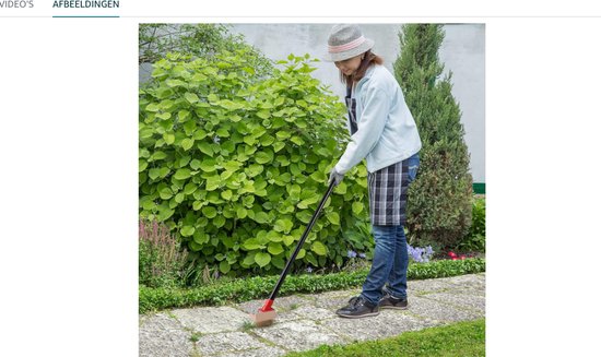 Onkruidverwijderingsborstel met Lange Steel (135cm), Onkruidverwijderaar met V-vormige Draadborstel en Bladschraper, Onkruid en Mos Verwijderen van Blokbestrating Tuinpad (3 Borstelkoppen) — afbeelding 2