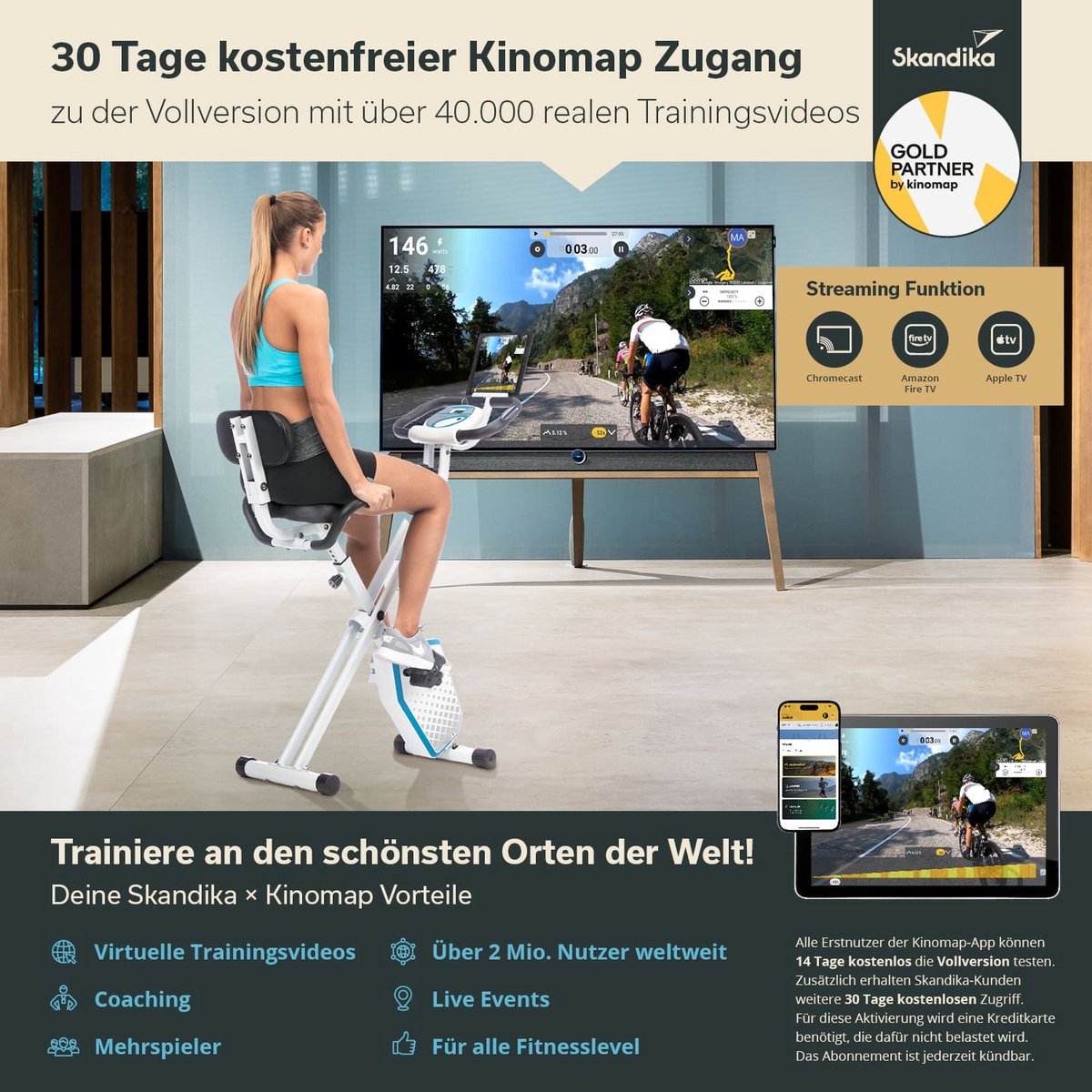 Skandika Foldaway X-1000 Plus Hometrainer Fiets - afbeelding 3