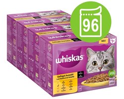 Voordeelpakket Whiskas 1+ Adult Maaltijdzakjes 96 x 85 g Kattenvoer